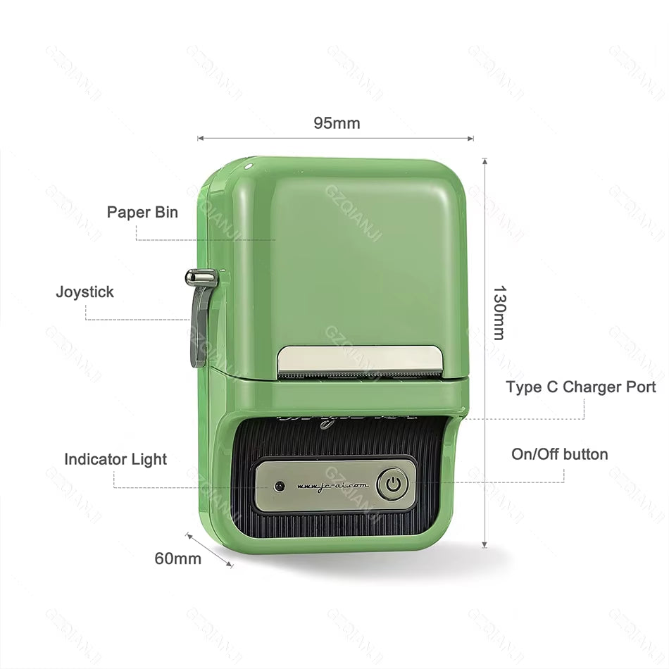 B21 Wireless Thermal Label Printer Mini Portable Barcode Label Maker Moble Phone Price Tag Sticker Machine 20Mm - 50Mm