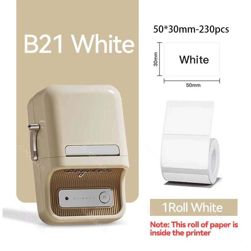 B21 Wireless Thermal Label Printer Mini Portable Barcode Label Maker Moble Phone Price Tag Sticker Machine 20Mm - 50Mm