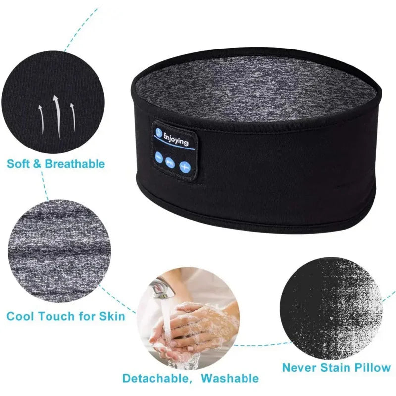 2025 Bluetooth Earphones Sports Sleeping Headband Elastic Wireless Headphones Music Eye Mask Wireless Bluetooth Headset Headband