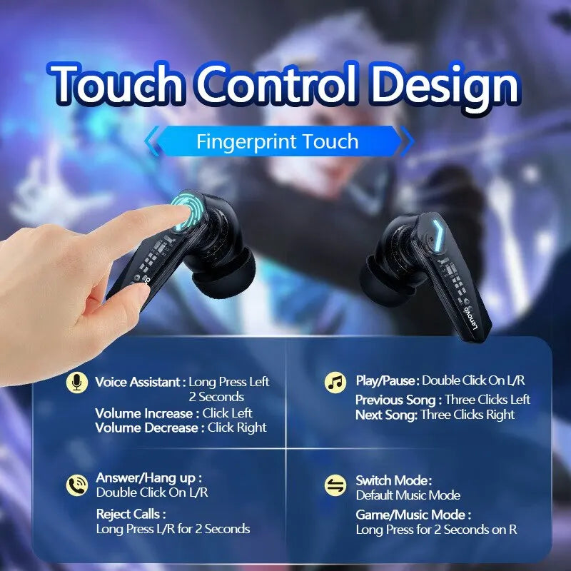 Choice GM2 Pro Wireless Bluetooth 5.3 Earphones Gaming Low Latency Dual Mode Music Earbuds Sports In-Ear Headset with Mic