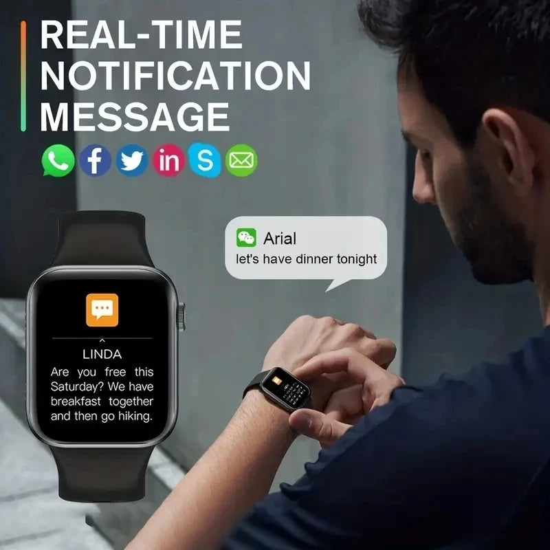 New Smart Watch 1.73 Inch Color Screen Full Touch Custom Dial Bluetooth Call Men Women Smart Watch Android IOS