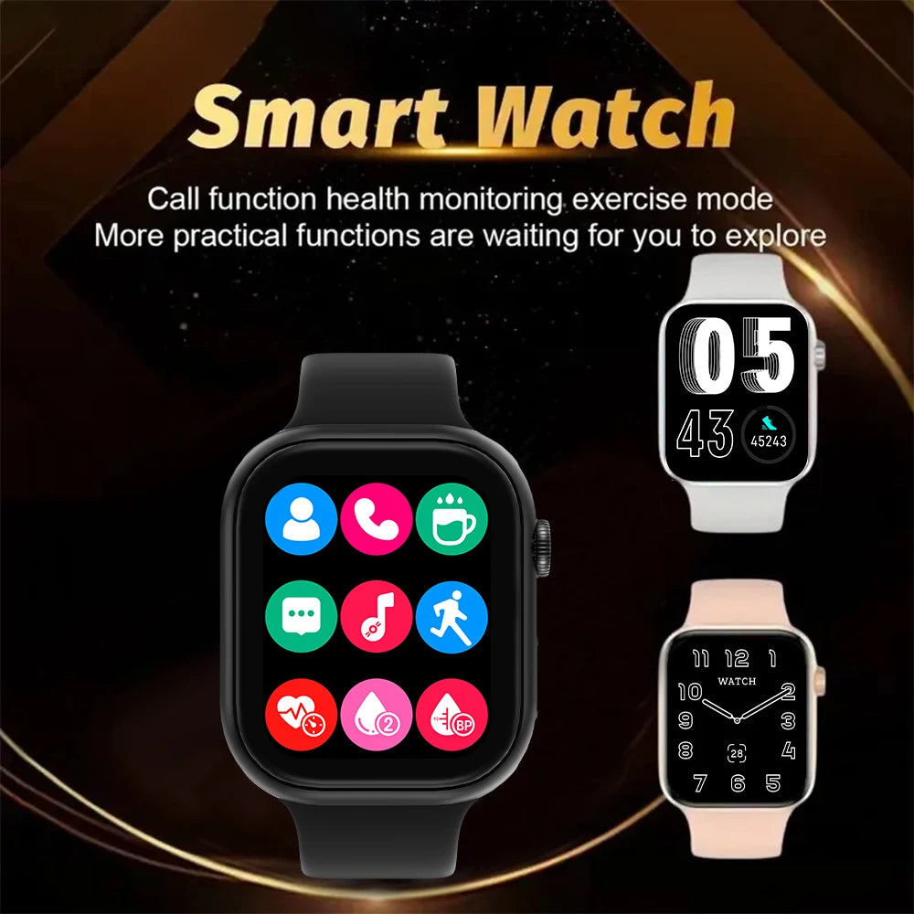 New Smart Watch 1.73 Inch Color Screen Full Touch Custom Dial Bluetooth Call Men Women Smart Watch Android IOS
