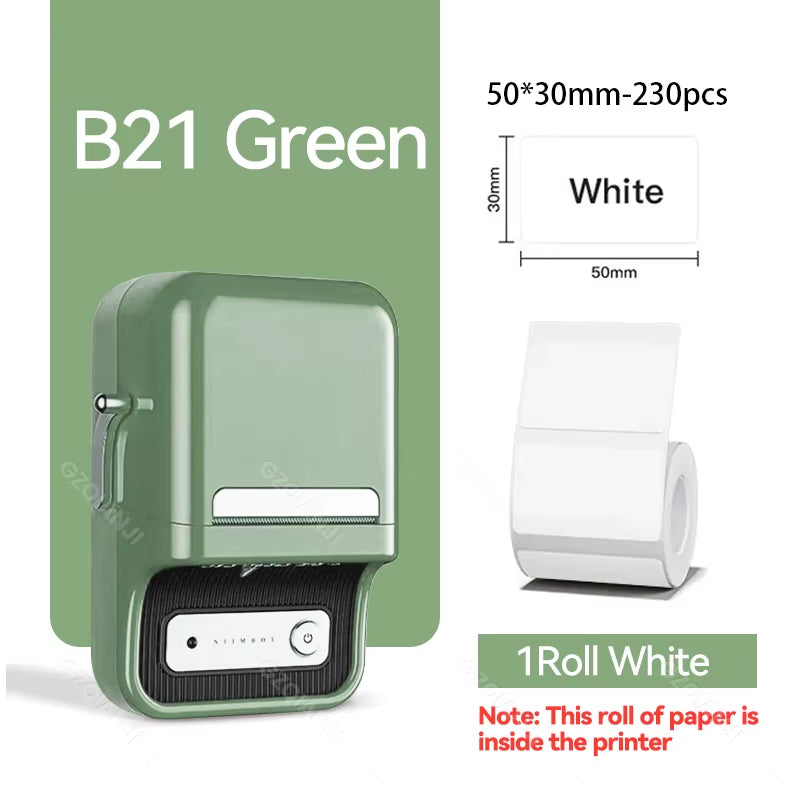 B21 Wireless Thermal Label Printer Mini Portable Barcode Label Maker Moble Phone Price Tag Sticker Machine 20Mm - 50Mm