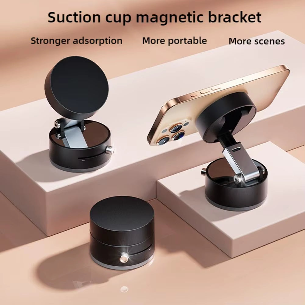 Vacuum Adsorption Magnetic Suction Cup Phone Mount Double Sided Hands-Free Magnetic Cell Phone Holder for Car/Gym/Mirror/Smoot