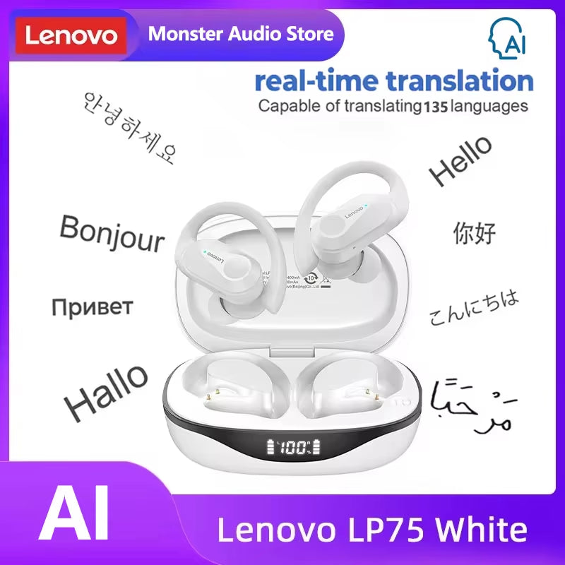 Original LP75 TWS Bluetooth V5.3 Headphones Wireless LED Digital Display Earphones Noise Reduction Waterproof Headset New