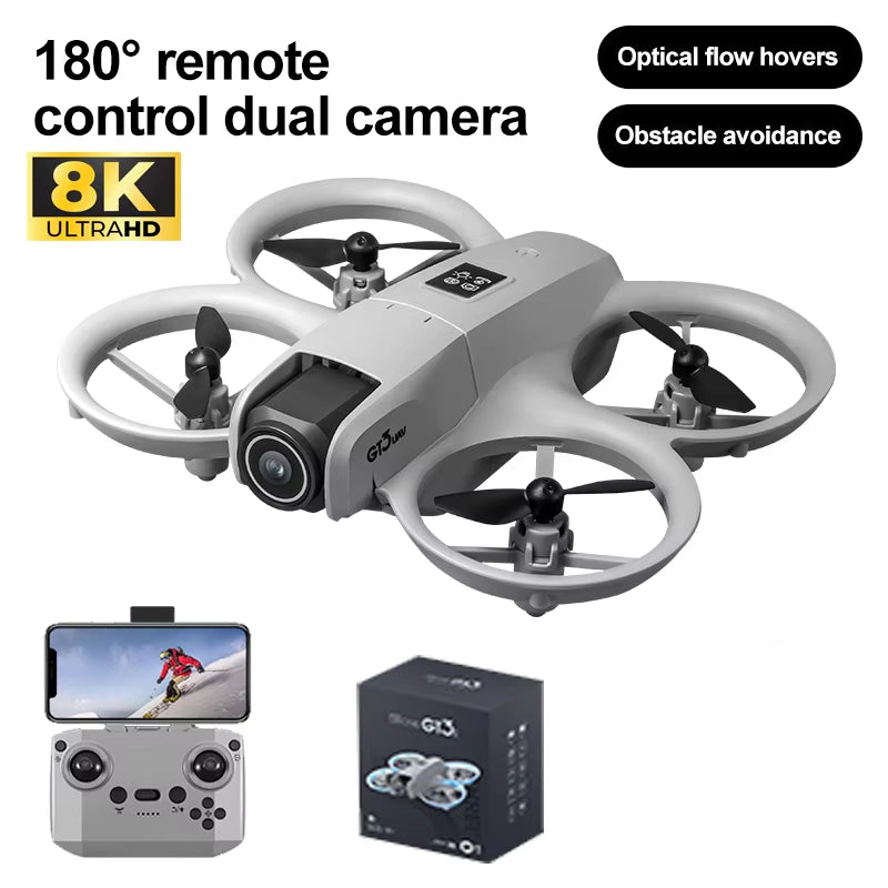 NEW Drones GT3 GPS 8K Professional HD 180° Dual Cameras 5G WIFI Brushless Motors Obstacle Avoidance FPV Foldable Quadcopter Toys