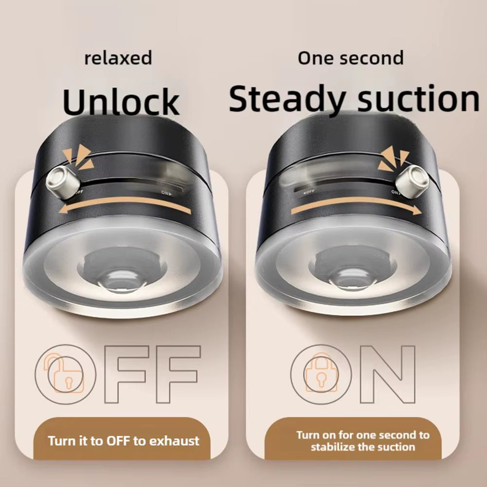 Vacuum Adsorption Magnetic Suction Cup Phone Mount Double Sided Hands-Free Magnetic Cell Phone Holder for Car/Gym/Mirror/Smoot