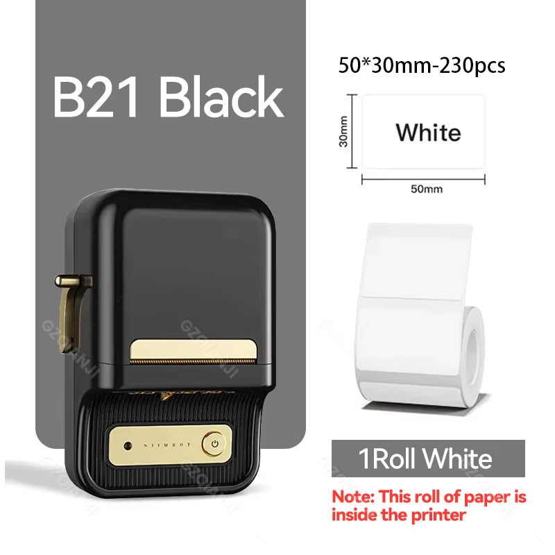 B21 Wireless Thermal Label Printer Mini Portable Barcode Label Maker Moble Phone Price Tag Sticker Machine 20Mm - 50Mm