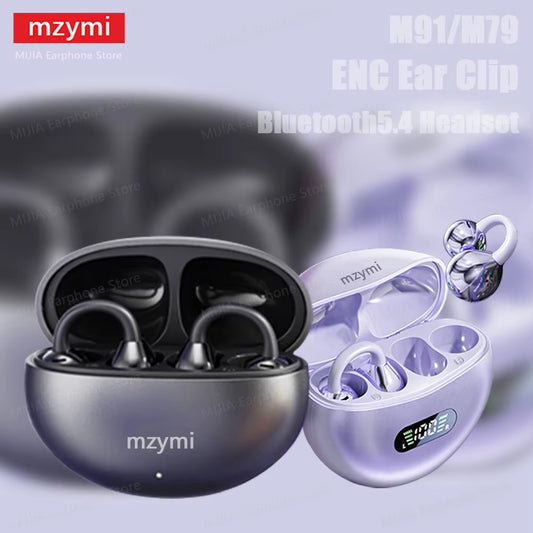 Mzymi M79/M91 Ear Clip Wireless Earphone New Open Ear Sport Bluetooth5.4 Headphone Touch Control ENC Noise Cancelling for XIAOMI