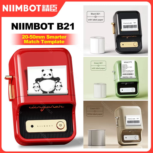 B21 Wireless Thermal Label Printer Mini Portable Barcode Label Maker Moble Phone Price Tag Sticker Machine 20Mm - 50Mm